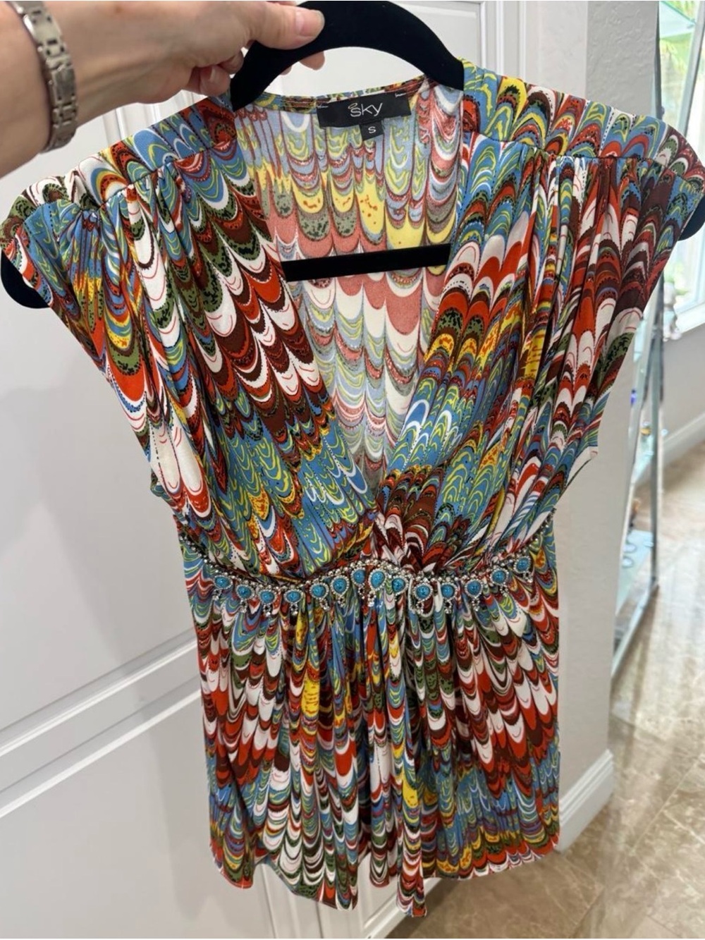Sky Brand Multicolor Beaded-Waist Maxi top - Picture 9 of 9